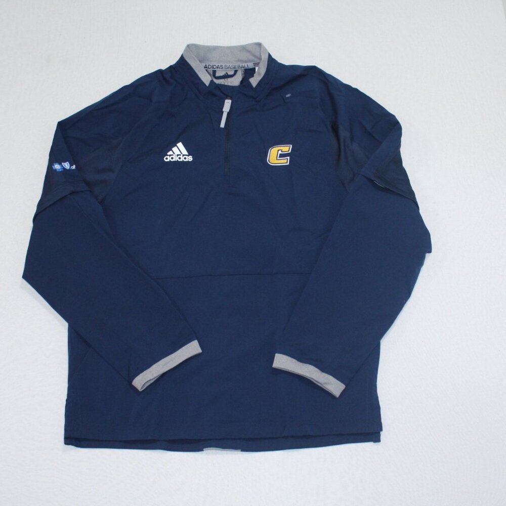 Adidas Baseball Men Blue Jacket Chattanooga Hybrid Sleeve Size Medium